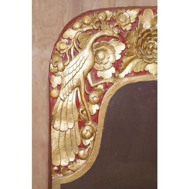 Metal Set of Tibetan Ceremonial Chairs with Buddhist Nyingma Carved in Backs, 1900s For Sale - Image 7 of 18