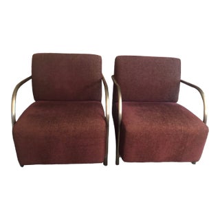 Contemporary Upholstered Aluminum Frame Bauhaus Chairs - A Pair For Sale