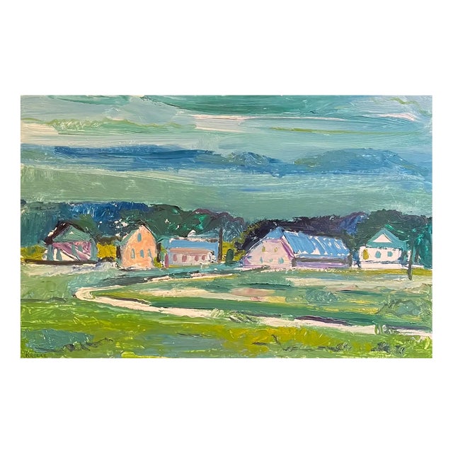 Jean Krille, Landscape 136, Oil on Masonite, Framed For Sale