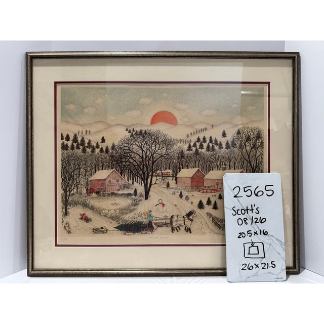 Mid 20th Century Cuca Romley Winter Solstice Hand Colored Etching Signed Limited Edition Framed For Sale - Image 11 of 11