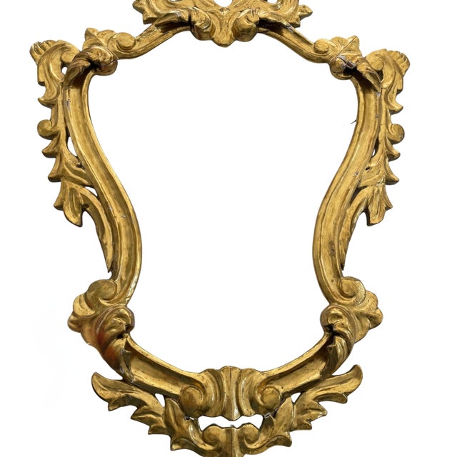 Antique Italian Giltwood and Plaster Mirror Frame For Sale - Image 9 of 10