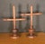 Vintage Mid-Century Modern Scandinavian Adjustable Wooden Candle Holders Brass Inserts- A Pair For Sale - Image 4 of 12