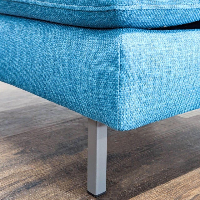 Blue Cb2 Avec Blue Modern Lounge Chair With Metal Legs For Sale - Image 8 of 9