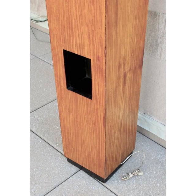 Black Mid-Century Pedestal Floor Lamp Circa 60s-70s For Sale - Image 8 of 9