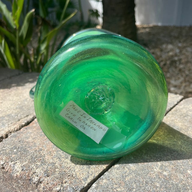 Glass Late 20th Century Vintage Hand Blown Pitcher by Kerry Glass Ireland For Sale - Image 7 of 10