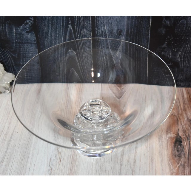 Mid-Century Modern 1950s #7884 Steuben Scrolled Footed Tazza Pedestal Glass Bowl Mid Century Modern For Sale - Image 3 of 17