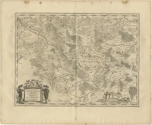 Antique Map of the Region of Charolais by Janssonius, 1657