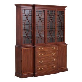 Henkel Harris Model 2365 Cherry 2 Piece Breakfront For Sale