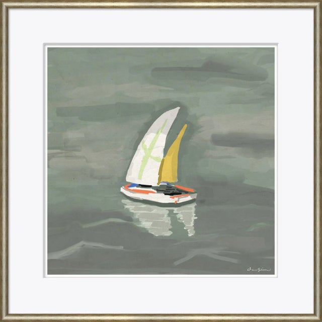 Contemporary Yellow Sloop By Dana Gibson, Framed Art Print For Sale - Image 3 of 3
