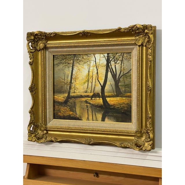 Horse next to River in the Woods of the English Countryside by British Artist 1970 (Circa) For Sale - Image 14 of 18