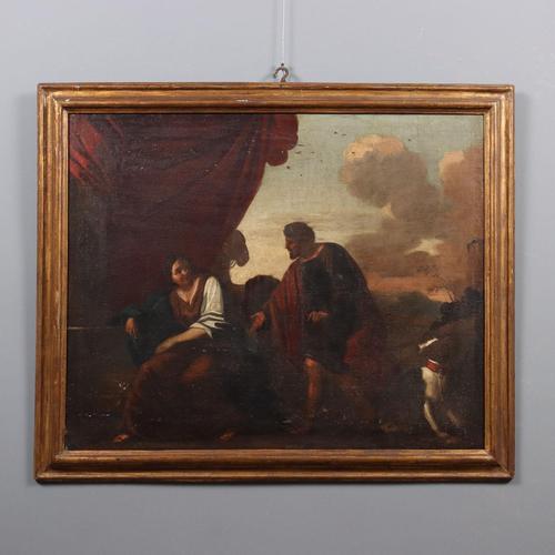 Biblical Scene with Tamar and Judah, 1600s, Oil on Canvas, Framed For Sale - Image 11 of 11