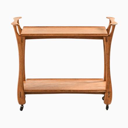 Brown Scandinavian Modern Oak Trolley by Jens Quistgaard, 1950s For Sale - Image 8 of 8