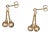 14k Textured Ball Chain Dangly Drop Post Earrings, A Pair For Sale