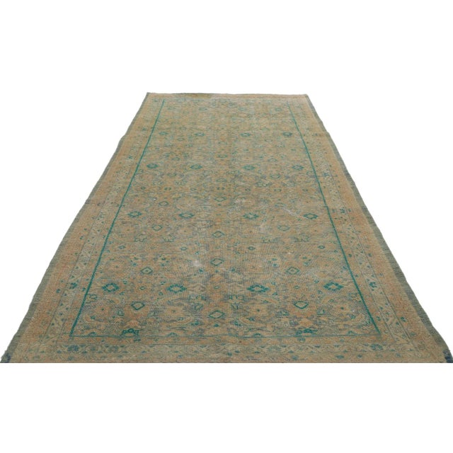 Vintage Persian Tabriz Rug Runner - 04'03 X 10'03 For Sale - Image 4 of 9