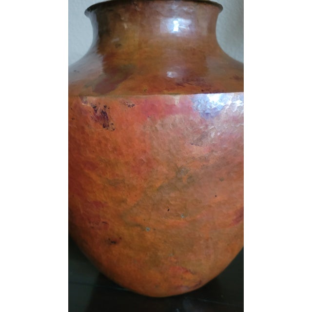 Metal Vintage Copper Decorative Vase/Urn For Sale - Image 7 of 12