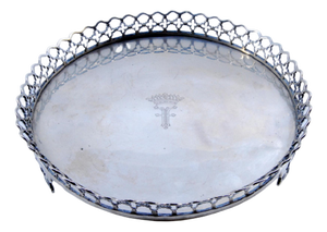 Silver Tray with Wire Rack, Coat of Arms Bottom and Hollow Feet
