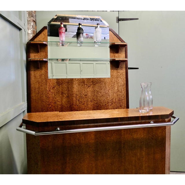 Wood Art Deco Dry Bar, 1950s, Set of 2 For Sale - Image 7 of 9