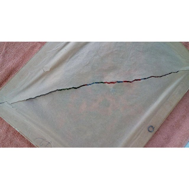 Brown Framed Floral Tapestry in Fabric, 1970s For Sale - Image 8 of 9