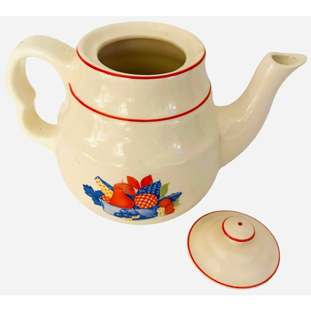 1940s 1940's Universal Cambridge Potteries Calico Fruit Tea Set - 3 Piece Set For Sale - Image 5 of 10