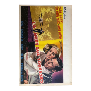 Original 1959 Alfred Hitchcock 'North by Northwest' (La Mort Aux Trousses) Belgian Movie Poster
