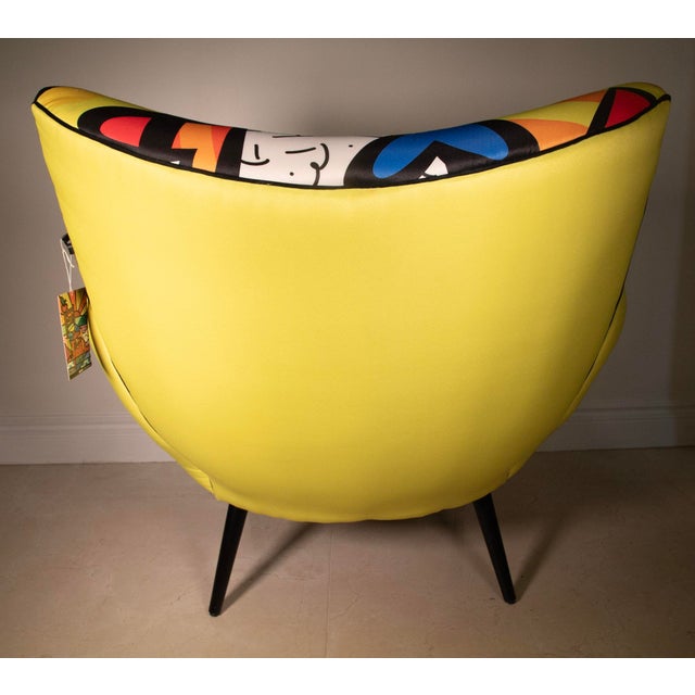 Yellow Romero Britto Rare Pop Art Accent Armchair For Sale - Image 8 of 8