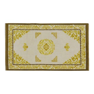 Vintage Chinese Art Deco Knotted Wool Rug, 3'x5'2'' For Sale