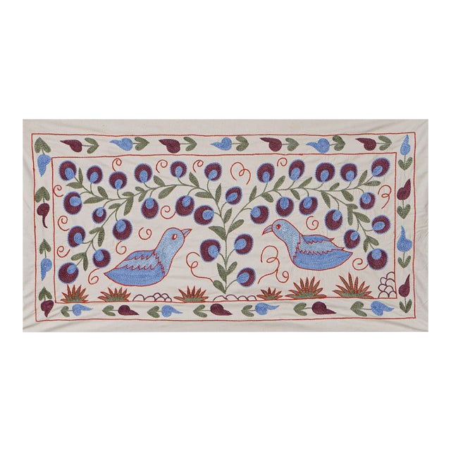 Suzani Embroidered Cotton Cloth For Sale