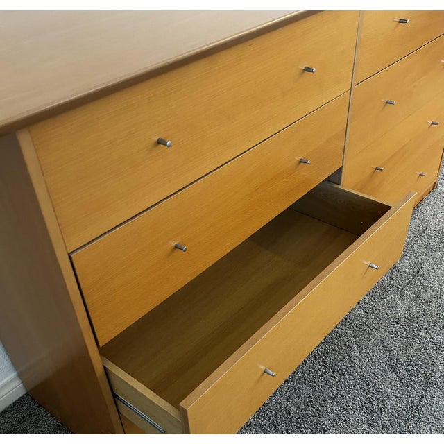 Mid-Century Modern Scandinavian Beech Dresser & Pair of Nightstands, 3 Pieces For Sale - Image 11 of 13