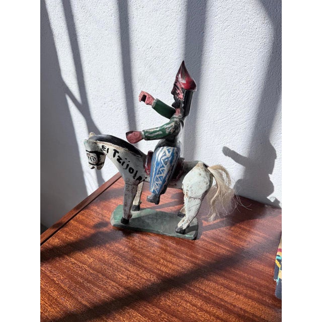 Black Folk Art Cheval Statuette, Guatemala, 1970s For Sale - Image 8 of 18