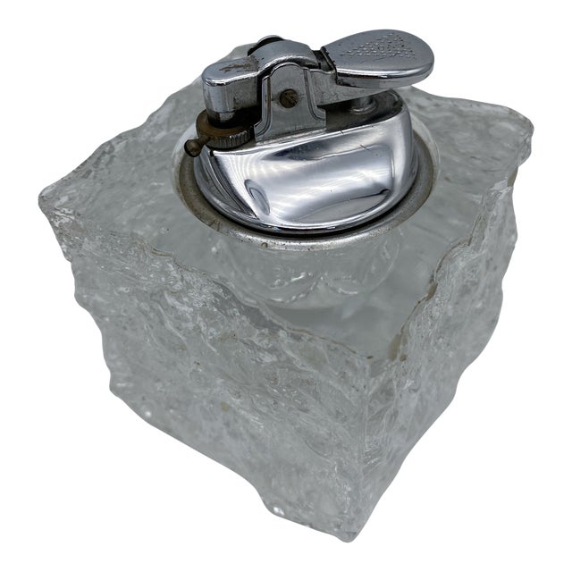 Mid-Century Glass Ice Cube Lighter For Sale