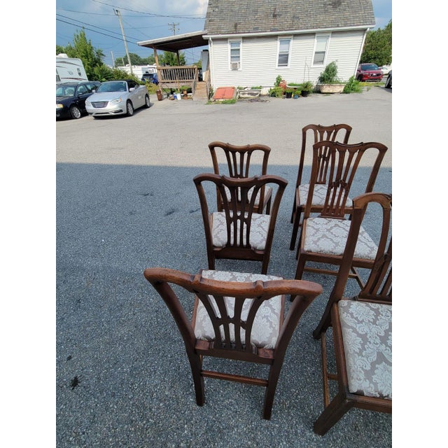 19th Century Solid Mahogany, 6 Dining Room Chairs. Chippindale Made in England For Sale - Image 9 of 14