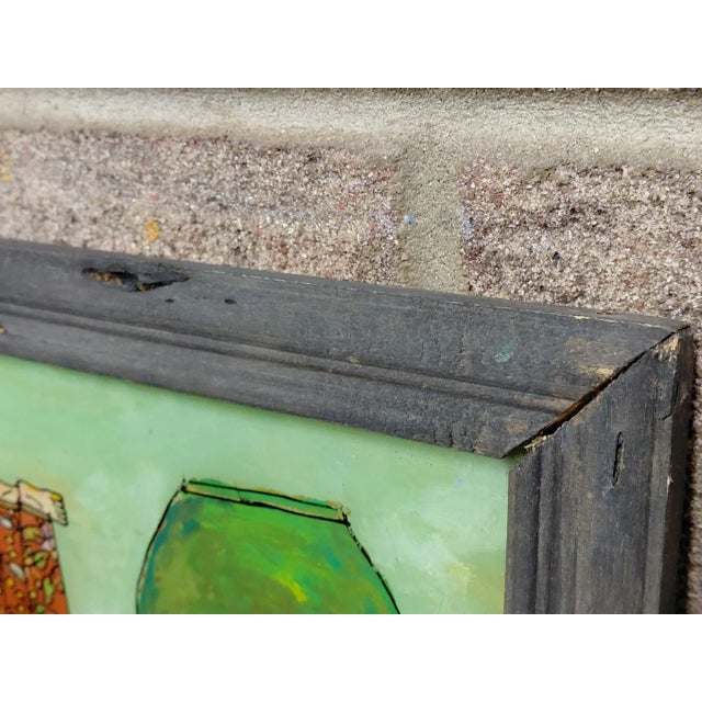 Framed Indonesian Siraman Ritual Reverse Glass Painting For Sale In Greensboro - Image 6 of 11