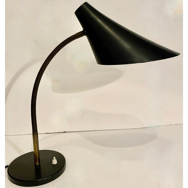 Swiss Midcentury Modern Cone Gooseneck Desk Lamp by Bag Turgi For Sale - Image 9 of 9