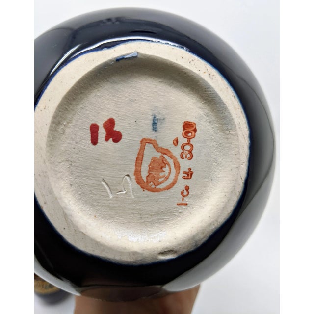 Vintage 1980s Regency Navy Blue and Gold Carafe & Shot Glass Set - 7 Pieces For Sale - Image 12 of 13