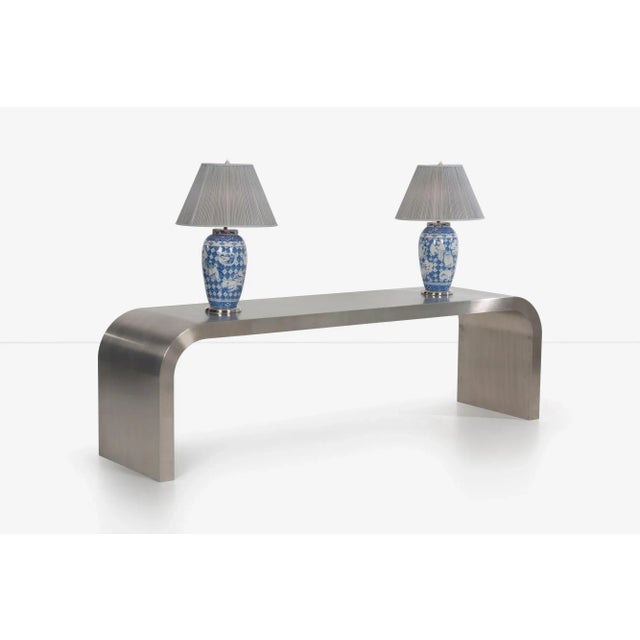 1980s Jay Spectre Custom Console and Pair of Lamps For Sale - Image 10 of 12