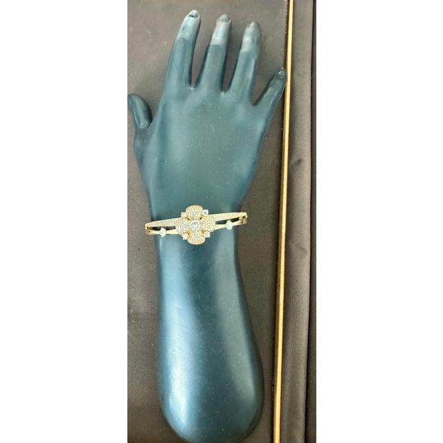 3.8 Carat Diamond 14 Karat Gold Cocktail Bangle Bracelet /cuff Estate 13.8 Gm For Sale - Image 10 of 18