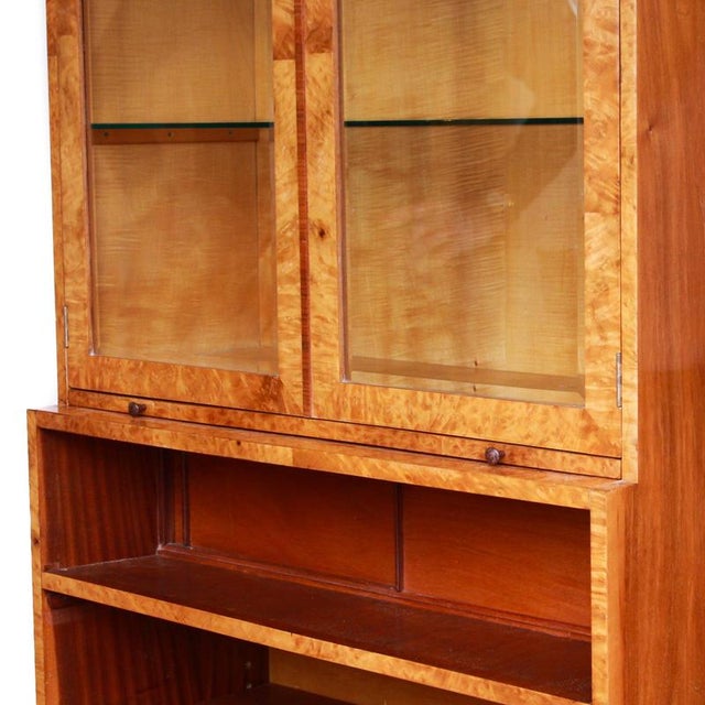 Brown Vintage Bookcase in Satinwood, 1930s For Sale - Image 8 of 14