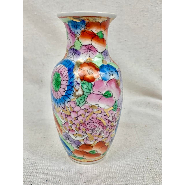 Chinoiserie Vintage Chinoiserie Floral Vase For Sale - Image 3 of 11