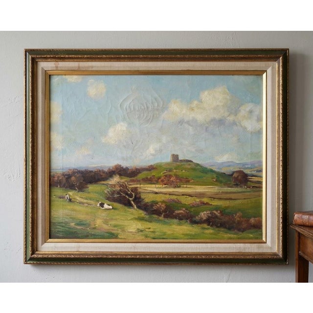Metal 19th Century Scottish Landscape Oil Painting of Dunure Castle Ruin on a Hillside by Taylor Brown (Exhibited Rsa) For Sale - Image 7 of 8