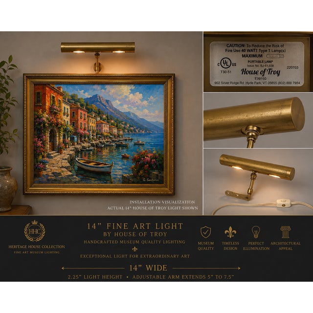 Vintage House of Troy Traditional Picture Light in Aged Brass — 4 Available For Sale - Image 13 of 13
