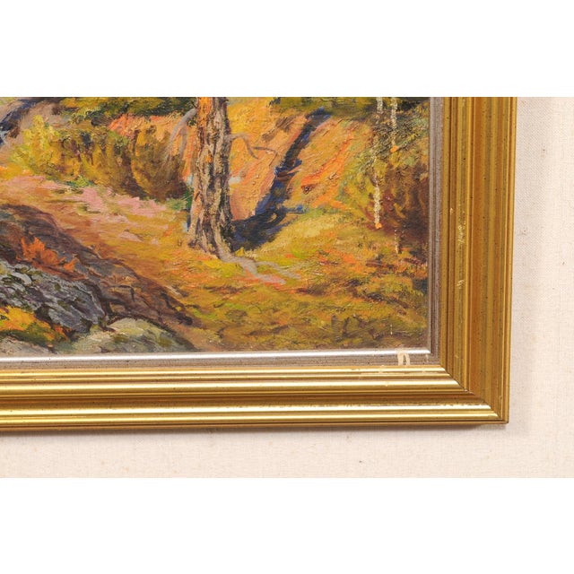 Mid 20th Century Swedish Coastal Painting W/ Wind Swept Trees For Sale - Image 11 of 13