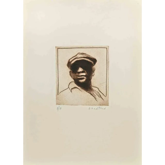 The Sicilian is an Etching realized by Enotrio Pugliese in 1963. Limited edition of 11 copies numbered and signed by the...