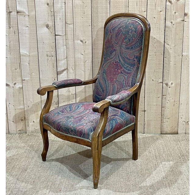 Wood Voltaire Armchair in Walnut, 1930s For Sale - Image 7 of 12