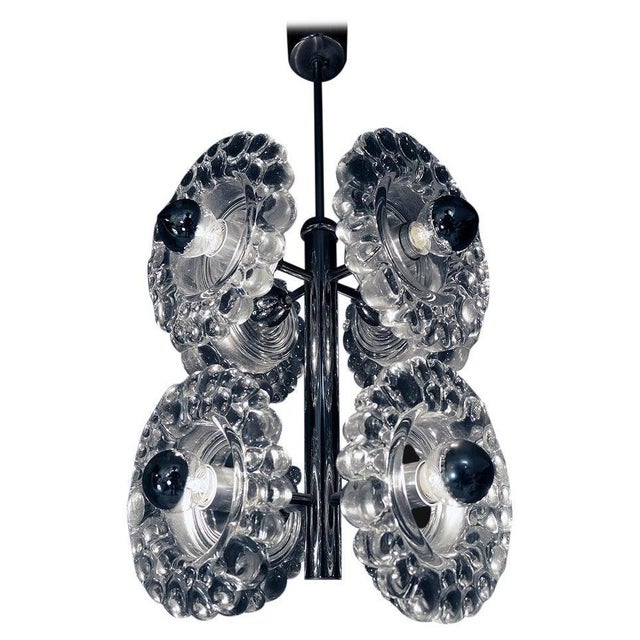 Sputnik Water Drop Chandelier in Murano Glass & Chrome from Peill & Putzler, 1960s, Germany For Sale - Image 15 of 15