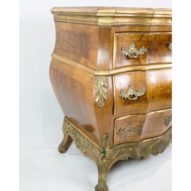 Danish Rococo Chest of Drawers in Walnut, 1880s For Sale - Image 3 of 14