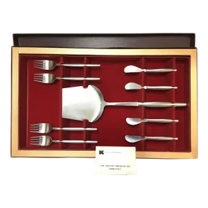 Mid 20th Century Kalmar Designs Country Breakfast Desert Serving Flatware in Original Box - Set of 9