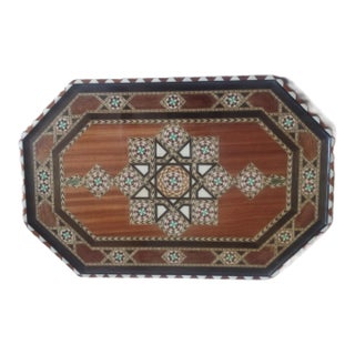 Mid 20th Century Inlaid Middle Eastern Marquetry Octagonal Tray For Sale