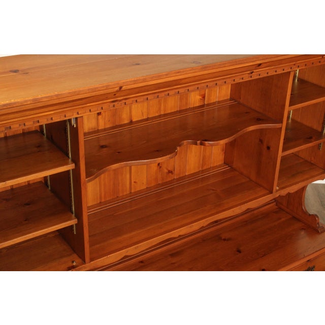 Wood Farmhouse Chippendale Style Vintage Pine Stepback Hutch For Sale - Image 7 of 12