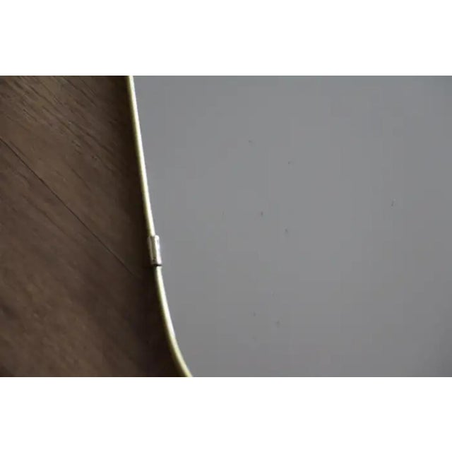 Mid-Century Modern Italian Asymmetrical Brass Wall Mirror, 1950s For Sale - Image 6 of 18