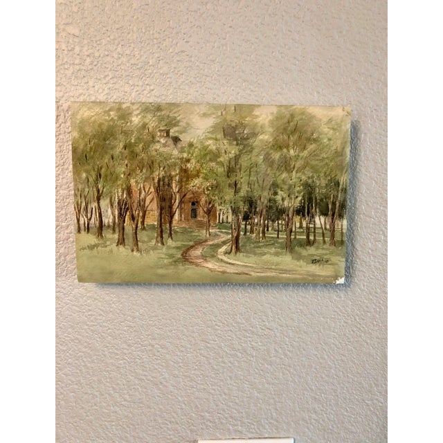 Watercolor 1906 ‘Country Lane’ Art by Realist E.Swain For Sale - Image 10 of 12